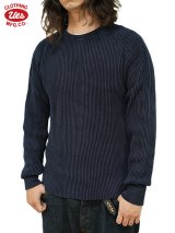 【 UES（ウエス） 】 インディゴビッグワッフルクルーネックTシャツ [ Crew Neck Thermal ] [ Indigo ]