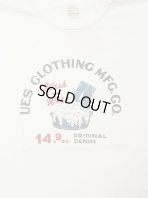 画像4: 【 メール便可 】 【 UES（ウエス） 】　プリントTシャツ　[ DENIM WASH ] [ WHITE ]