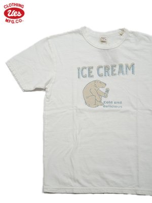 画像1: 【 UES（ウエス） 】　プリントTシャツ　[ ICE CREAM ] [ WHITE ] 【 メール便可 】