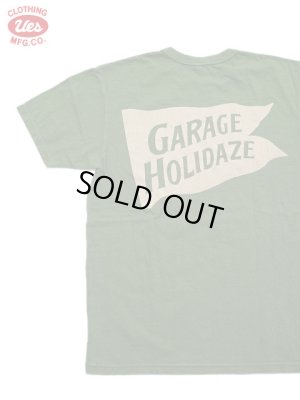 画像1: 【 UES（ウエス） 】　プリントTシャツ　[ GARAGE HOLIDAZE ] [ GREEN ] 【 メール便可 】