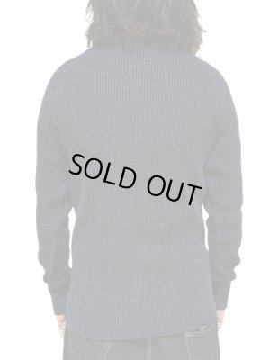 画像2: 【 UES（ウエス） 】 インディゴビッグワッフルヘンリーネックTシャツ [ Henley Neck Thermal ] [ Indigo ]