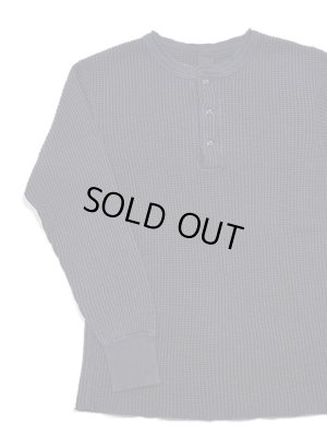 画像3: 【 UES（ウエス） 】 インディゴビッグワッフルヘンリーネックTシャツ [ Henley Neck Thermal ] [ Indigo ]