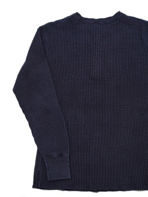 画像4: 【 UES（ウエス） 】 インディゴビッグワッフルクルーネックTシャツ [ Crew Neck Thermal ] [ Indigo ]