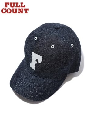 画像1: 【 FULLCOUNT（フルカウント） 】　ベースボールキャップ　[ 6Panel Denim Baseball Cap 'F' Patch ] [ INDIGO ]