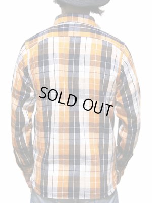 画像2: 【 Pherrow's（フェローズ） 】　ヘビーウェイトフランネルチェックシャツ　[ オレンジ × ネイビー ]