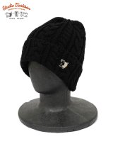 【 STUDIO D'ARTISAN（ステュディオダルチザン） 】 ケーブル編みニットキャップ [ BLACK ] 【 メール便可 】