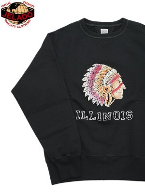 画像3: 【 JELADO（ジェラード） 】 電着フロッキープリントスウェット [ ILLINOIS ] [ Black  ]