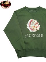 【 JELADO（ジェラード） 】 電着フロッキープリントスウェット [ ILLINOIS ] [ Grass Green ]