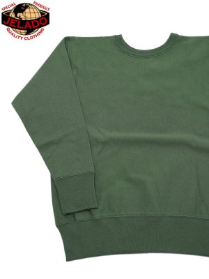 画像1: 【 JELADO（ジェラード） 】 Reverse Weave Crew Neck Sweat [ Warmup ] [ Grass Green ]