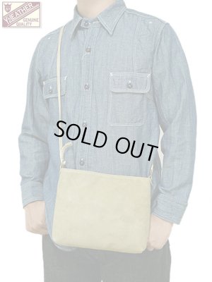 画像1: 【 Y'2 LEATHER（ワイツーレザー） 】　ホースハイドサコッシュ [ Natural Scar Horse Roughout ] [ 馬革 ] [ KHAKI ] 【 メール便可 】