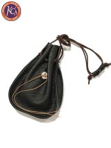 【 KC'S（ケーシーズ） 】　Loosely Pouch　[ AMERICAN BISON（アメリカンバイソン革） ] [ BLACK ] 【 メール便可 】