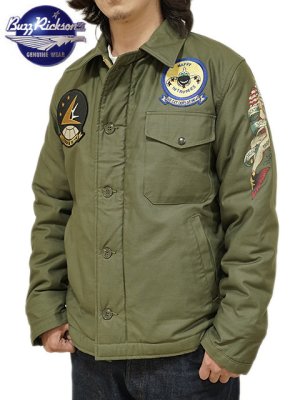 画像1: 【 BuzzRicksons（バズリクソンズ） 】　A-2 DECK JACKET [ U.S.NAVY ] [ VA-115 ] [ OLIVE DRAB ]