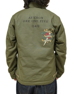 画像2: 【 BuzzRicksons（バズリクソンズ） 】　A-2 DECK JACKET [ U.S.NAVY ] [ VA-115 ] [ OLIVE DRAB ]