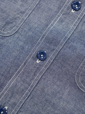 画像7: 【 BUZZ RICKSON'S（バズリクソンズ） 】　BLUE CHAMBRAY WORK SHIRT　[ BLUE ]