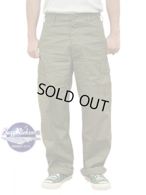 画像1: 【 BUZZ RICKSON'S（バズリクソンズ） 】 カーゴパンツ [ TROUSERS, MEN'S, COTTON WIND RESISTANT POPLIN, OLIVE GREEN, ARMY SHADE 107 ] [ SHORT LENGTH ]