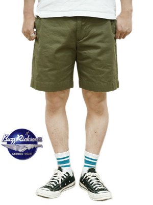画像1: 【 BUZZ RICKSON'S（バズリクソンズ） 】 1945 Model Chino Shorts (MOD.) [ OLIVE ]