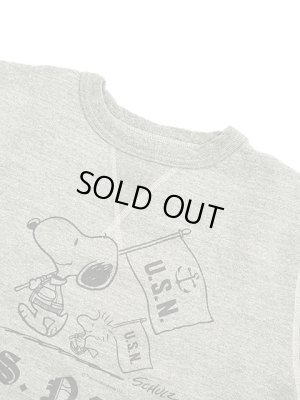 画像3: 【 BUZZ RICKSON'S × PEANUTS（バズリクソンズ × ピーナッツ） 】 スヌーピーセットインクルースウェット SNOOPY SET-IN CREW SWEAT [ U.S.NAVY ] [ H.GRAY ]