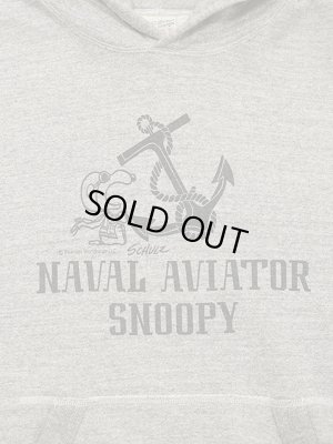 画像4: 【 BUZZ RICKSON'S × PEANUTS（バズリクソンズ × ピーナッツ） 】 スヌーピープルオーバースウェットパーカー [ SNOOPY HOODED PULL OVER SWEAT PARKA ] [ NAVAL AVIATOR ] [H.GRAY ]