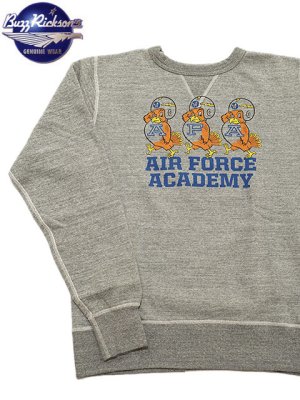 画像1: 【 BUZZ RICKSON'S（バズリクソンズ） 】 セットインクルースウェット SET-IN CREW SWEAT [ AIR FORCE ACADEMY ] [ H.GRAY ]