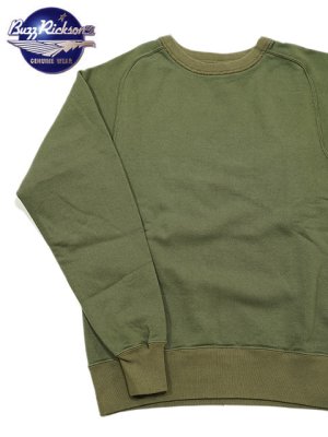 画像1: 【 BUZZ RICKSON'S（バズリクソンズ） 】 FREEDOM SLEEVE SWEAT SHIRT [ SOLID MODEL ] [ OLIVE ]