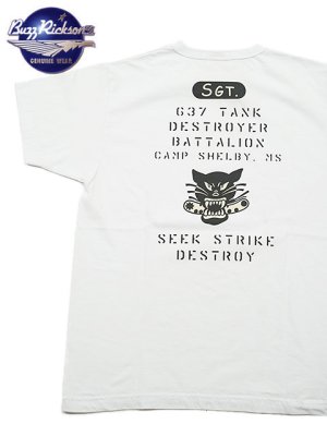 画像1: 【 BUZZ RICKSON'S（バズリクソンズ） 】　プリントT-シャツ [ S/S T-SHIRT ] [ 637th TANK DESTROYER BATTALION ] [ WHITE ] 【 メール便可 】