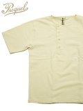 【 PREQUEL（プリクエル） 】 半袖ヘンリースウェットシャツ [ Short Sleeve Henley Sweatshirt ] [ Natural ]