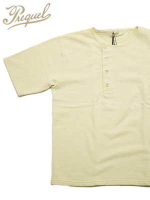 画像1: 【 PREQUEL（プリクエル） 】 半袖ヘンリースウェットシャツ [ Short Sleeve Henley Sweatshirt ] [ Natural ]