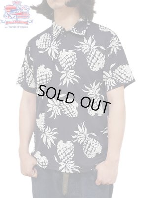 画像1: 【 DUKE KAHANAMOKU（デュークカハナモク） 】　半袖ハワイアンポロシャツ [ DUKE'S PINEAPPLE ] [ COOLMAX ] [ NAVY ]【 メール便可 】