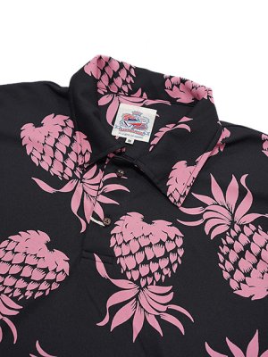 画像3: 【 DUKE KAHANAMOKU（デュークカハナモク） 】　半袖ハワイアンポロシャツ [ DUKE'S PINEAPPLE ] [ COOLMAX ] [ BLACK ]【 メール便可 】