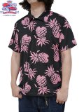 【 DUKE KAHANAMOKU（デュークカハナモク） 】　半袖ハワイアンポロシャツ [ DUKE'S PINEAPPLE ] [ COOLMAX ] [ BLACK ]【 メール便可 】