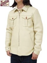 【 Y'2 LEATHER（ワイツーレザー） 】　Deer Skin Shirts Jacket [ Deer Skin (鹿革) ] [ Cream ]