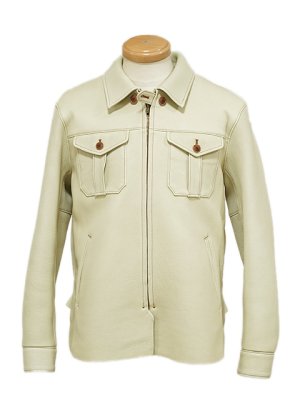 画像3: 【 Y'2 LEATHER（ワイツーレザー） 】　Deer Skin Shirts Jacket [ Deer Skin (鹿革) ] [ Cream ]
