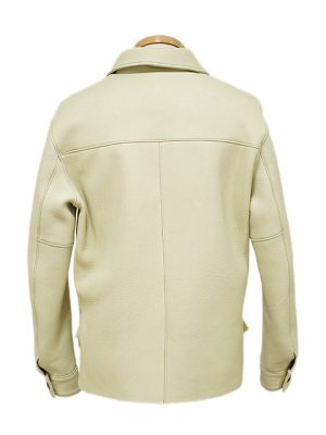 画像4: 【 Y'2 LEATHER（ワイツーレザー） 】　Deer Skin Shirts Jacket [ Deer Skin (鹿革) ] [ Cream ]