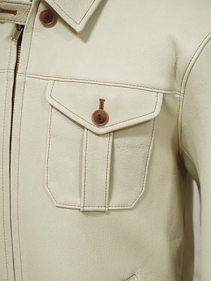 画像7: 【 Y'2 LEATHER（ワイツーレザー） 】　Deer Skin Shirts Jacket [ Deer Skin (鹿革) ] [ Cream ]