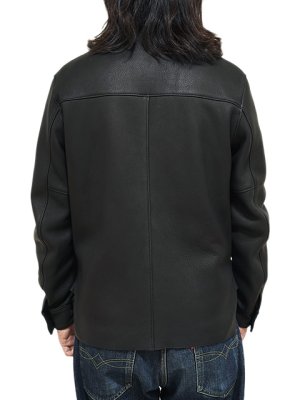 画像2: 【 Y'2 LEATHER（ワイツーレザー） 】　Deer Skin Shirts Jacket [ Deer Skin (鹿革) ] [ Black ]