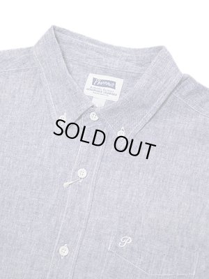 画像3: 【 Pherrow's（フェローズ） 】 七分袖コットンリネンシャンブレーボタンダウンシャツ [ PURPLE ]