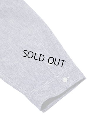 画像8: 【 Pherrow's（フェローズ） 】 七分袖コットンリネンシャンブレーボタンダウンシャツ [ PURPLE ]