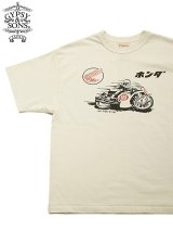 【 GYPSY & SONS（ジプシー&サンズ） 】　HONDA × GS BAGGY TEE [ RACER ] [ IVORY ] 【 メール便可 】