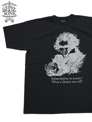 画像1: 【 GYPSY & SONS（ジプシー&サンズ） 】　プリントT-Shirts　[ ROUND BODY ] [ Beethoven ] [ BLACK ] 【 メール便可 】