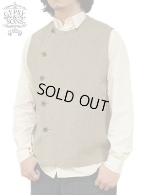 画像1: 【 GYPSY & SONS（ジプシー&サンズ） 】　リネンベスト　[ M/C Waist Coat ] [ KHAKI ]