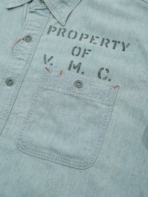 画像4: 【 GYPSY & SONS（ジプシー&サンズ） 】　シャンブレーワークシャツ 　[ 5oz CHAMBRAY WORK SHIRTS ] [ BLUE ] [ Used Wash ]