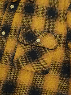画像4: 【 GYPSY & SONS（ジプシー&サンズ） 】　オンブレーチェックシャツ 　[ HERRINGBONE OMBRE CHECK SHIRTS ] [ GOLD ]