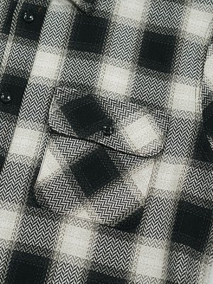 画像4: 【 GYPSY & SONS（ジプシー&サンズ） 】　オンブレーチェックシャツ 　[ HERRINGBONE OMBRE CHECK SHIRTS ] [ OFF x BLACK ]