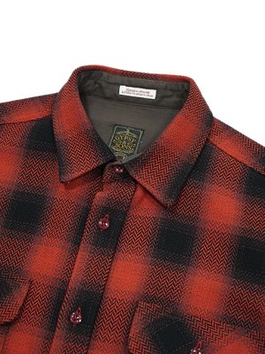 画像3: 【 GYPSY & SONS（ジプシー&サンズ） 】　オンブレーチェックシャツ 　[ HERRINGBONE OMBRE CHECK SHIRTS ] [ RED ]