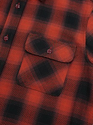 画像4: 【 GYPSY & SONS（ジプシー&サンズ） 】　オンブレーチェックシャツ 　[ HERRINGBONE OMBRE CHECK SHIRTS ] [ RED ]