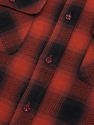 画像6: 【 GYPSY & SONS（ジプシー&サンズ） 】　オンブレーチェックシャツ 　[ HERRINGBONE OMBRE CHECK SHIRTS ] [ RED ]