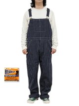 【 HEAD LIGHT（ヘッドライト） 】 【 8oz. 】 SPECIAL WOOVEN STRIPE DENIM LOW BACK OVERALL インディゴストライプローバックオーバーオール [ 実名復刻モデル ]