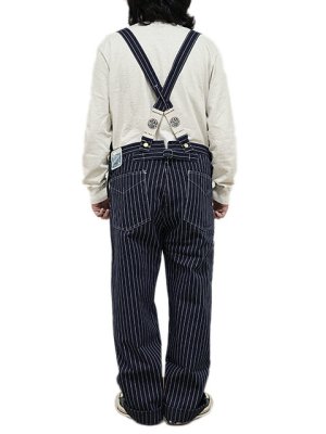 画像2: 【 HEAD LIGHT（ヘッドライト） 】 【 8oz. 】 SPECIAL WOOVEN STRIPE DENIM LOW BACK OVERALL インディゴストライプローバックオーバーオール [ 実名復刻モデル ]