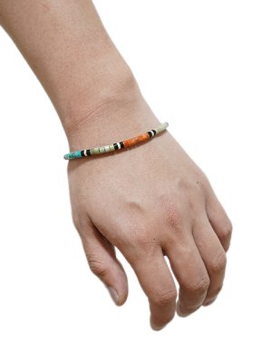 画像1: 【 Indian Jewelry（インディアン ジュエリー） 】 サントドミンゴ族 ヒシビーズブレス [ Santo Domingo Heishi Beads ] [ 21cm ] 【 メール便可 】
