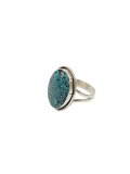 【 Indian Jewelry（インディアン ジュエリー） 】 ターコイズリング [ Navajo Silver Ring ] [ Kingman Turquois ( キングマンターコイズ ) ] [ 17号 ]